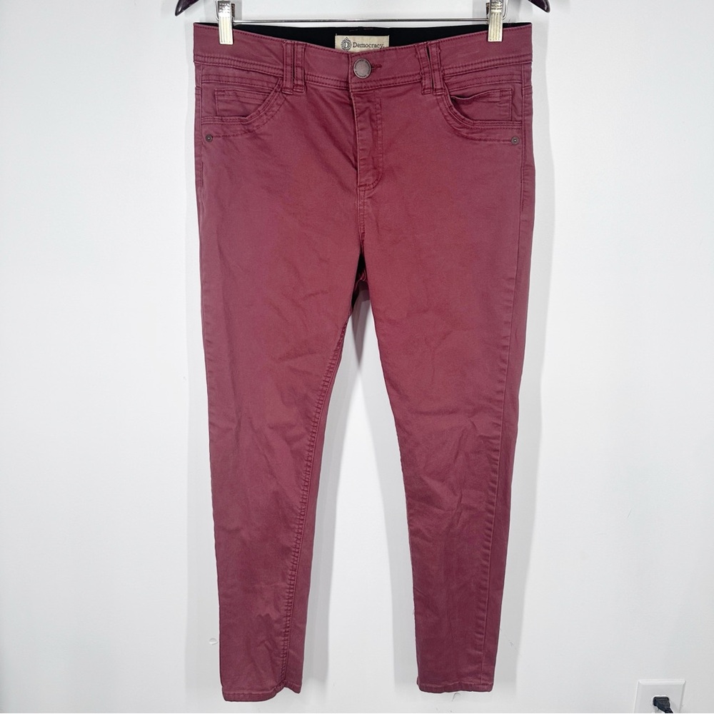 Democracy Ab Technology Red Skinny Pant Jean Comfort Size 10 Stretchy Jeans